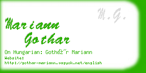 mariann gothar business card